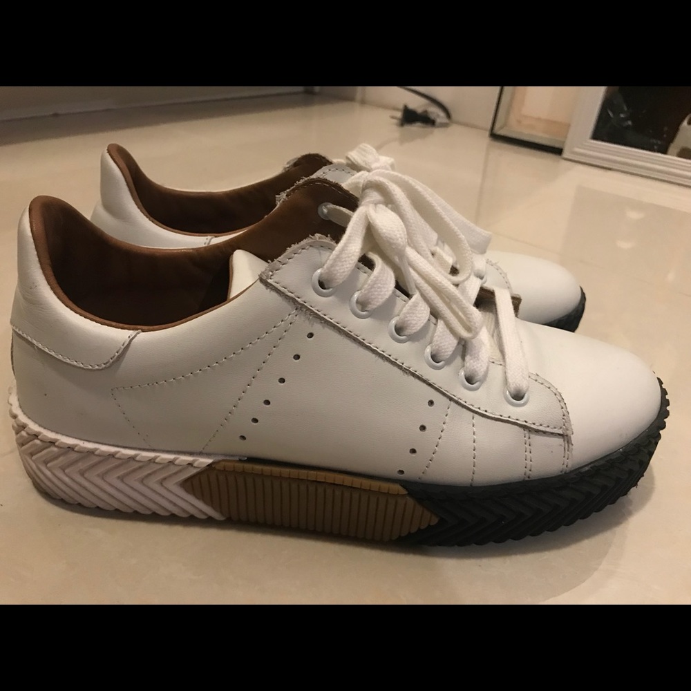 White platform sneakers